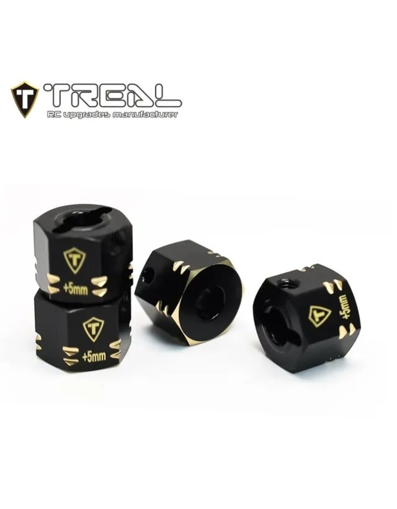 TREAL TRLX003R0X59J BRASS 12MM WHEEL HEX EXTENSION 10MM SCX10 III, CAPRA UTB