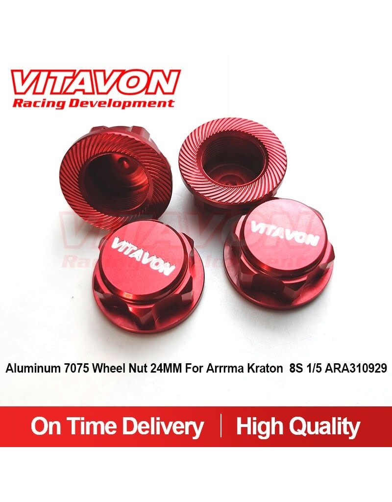 VITAVON VTNK8S0051 WHEEL NUT 24MM FOR KRATON 8S RED