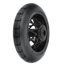 PROLINE RACING PRO1022310 1/4 SUPERMOTO REAR TIRE MOUNTED ON BLACK WHEEL FOR PROMOTO