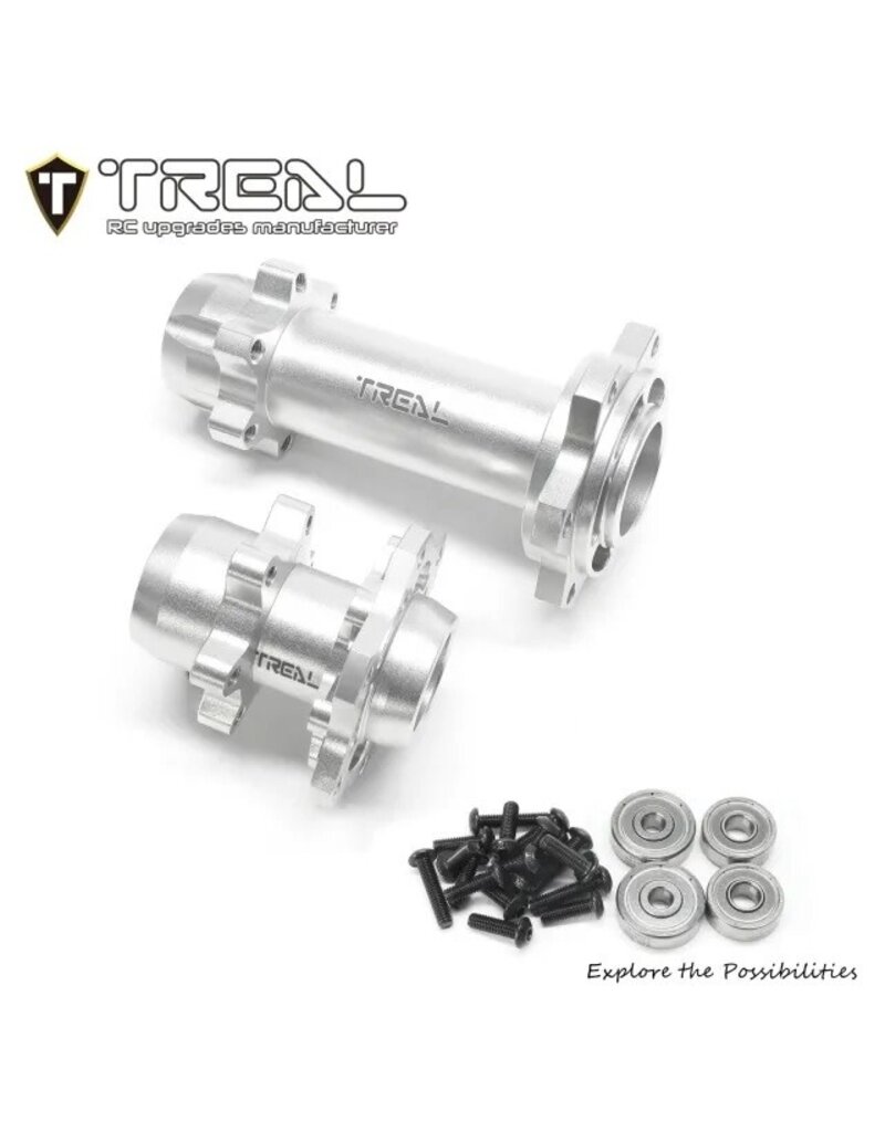 TREAL TRLX003XB1EP9 ALUMINUM FRONT & REAR HUBS FOR PROMOTO MX: SILVER