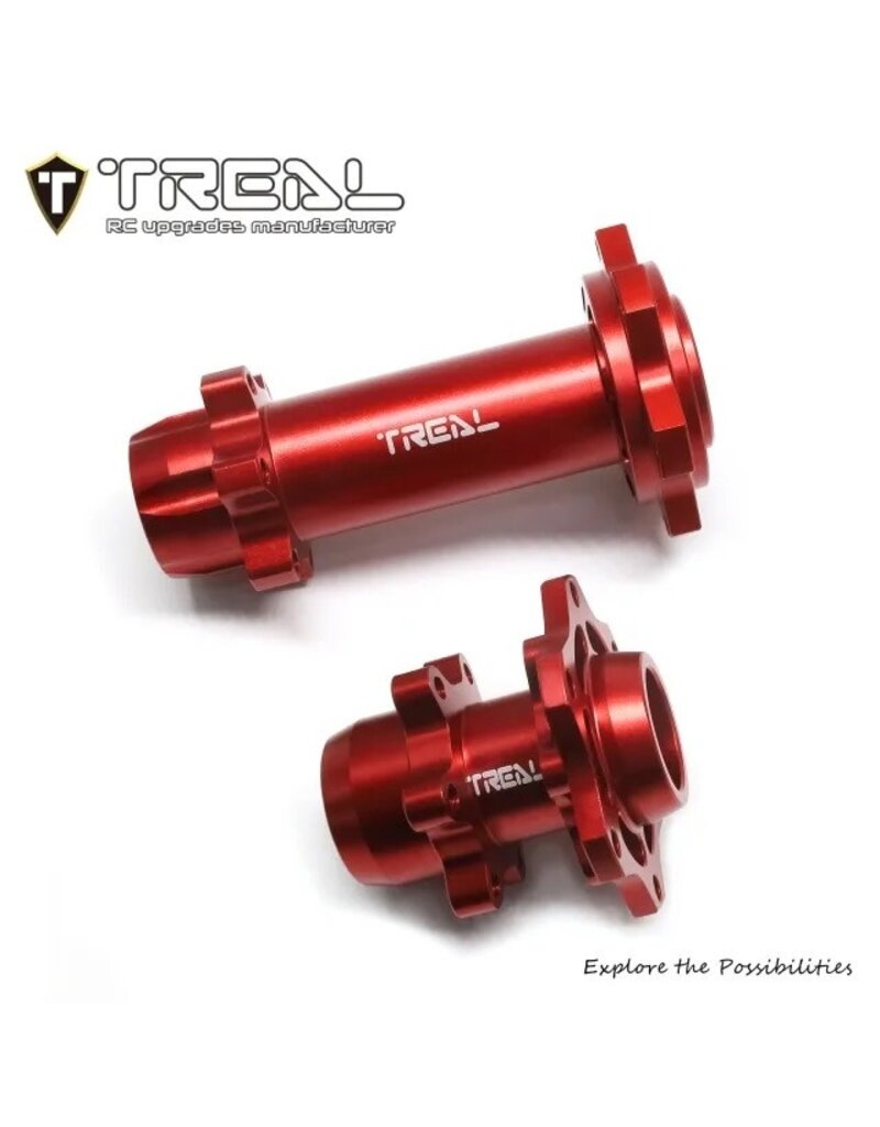TREAL TRLX003XB787R ALUMINUM FRONT & REAR HUBS FOR PROMOTO MX: RED