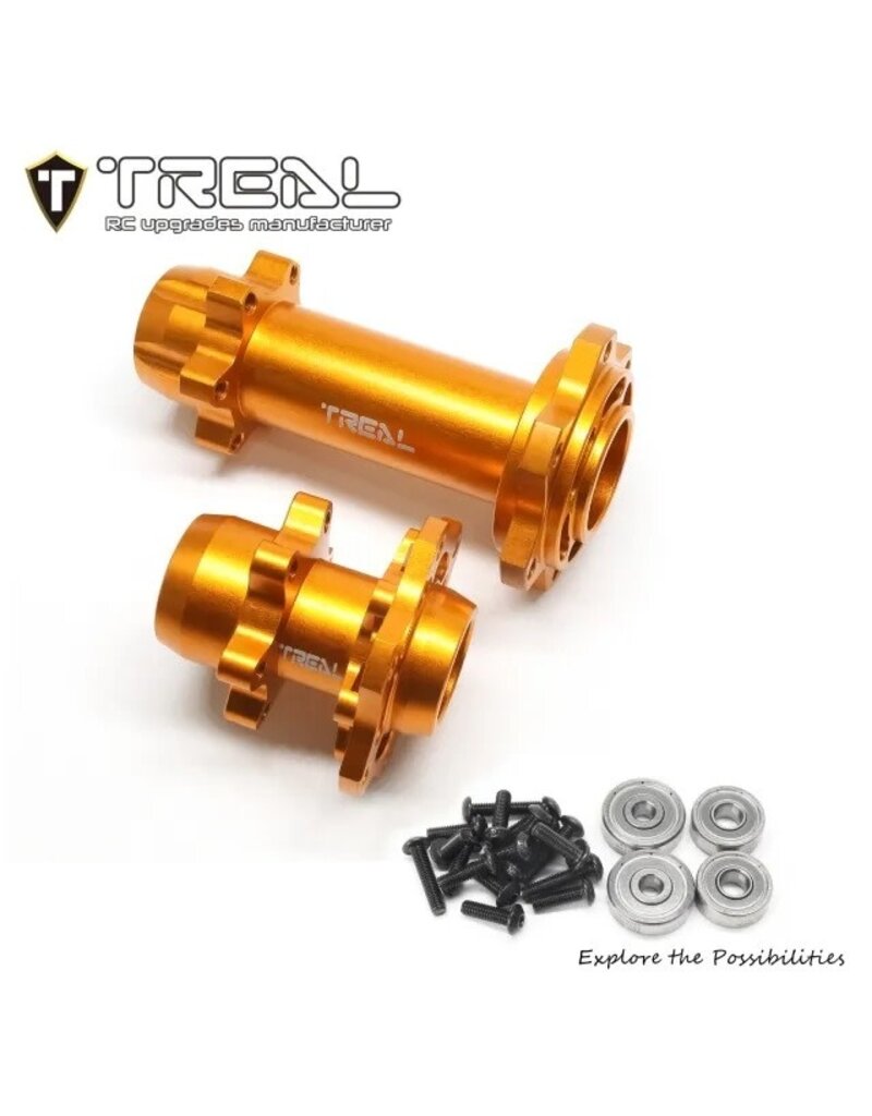 TREAL TRLX003XB1GMP ALUMINUM FRONT & REAR HUBS FOR PROMOTO MX: ORANGE