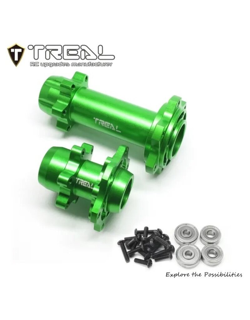 TREAL TRLX003XB1EPJ ALUMINUM FRONT & REAR HUBS FOR PROMOTO MX: GREEN