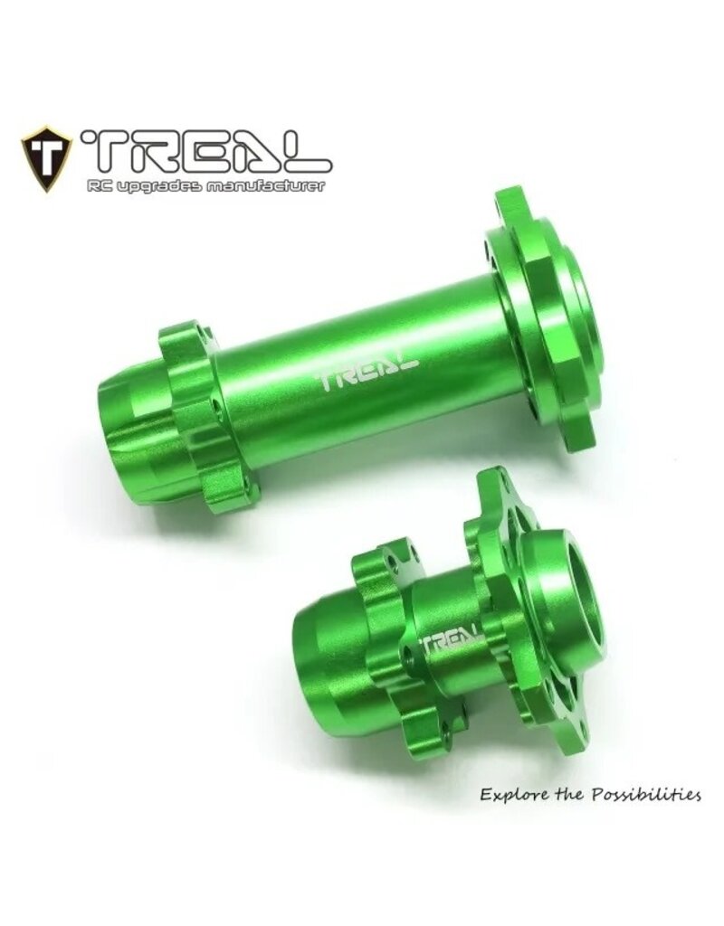 TREAL TRLX003XB1EPJ ALUMINUM FRONT & REAR HUBS FOR PROMOTO MX: GREEN