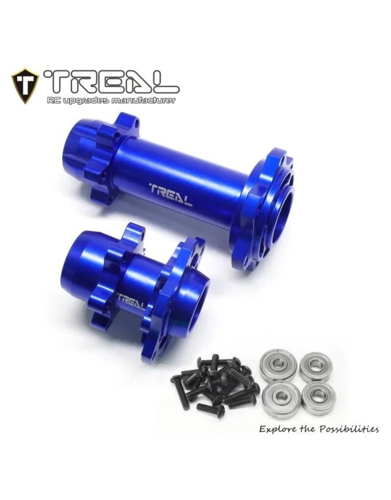 TREAL TRLX003XAZJCT ALUMINUM FRONT & REAR HUBS FOR PROMOTO MX: BLUE