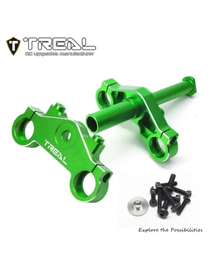TREAL TRLX003XAZK0F ALUMINUM TRIPLE CLAMP SET FOR PROMOTO MX: GREEN