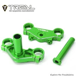 TREAL TRLX003XAZK0F ALUMINUM TRIPLE CLAMP SET FOR PROMOTO MX: GREEN