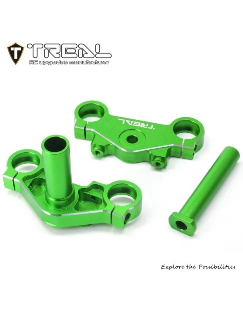 TREAL TRLX003XAZK0F ALUMINUM TRIPLE CLAMP SET FOR PROMOTO MX: GREEN