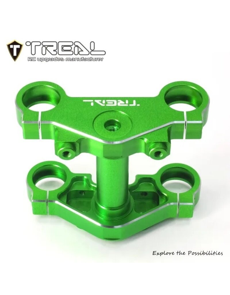 TREAL TRLX003XAZK0F ALUMINUM TRIPLE CLAMP SET FOR PROMOTO MX: GREEN
