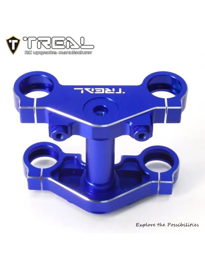 TREAL TRLX003XAZK0Z ALUMINUM TRIPLE CLAMP SET FOR PROMOTO MX: BLUE