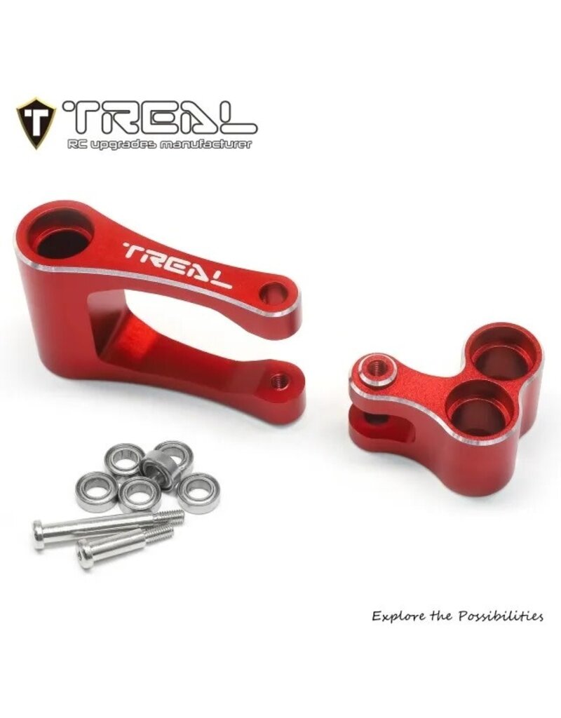TREAL TRLX003XB1H8N ALUMINUM KNUCKLE & PULL ROD FOR PROMOTO MX: RED