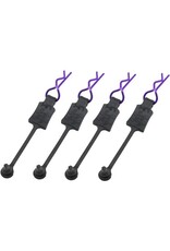 HOT RACING HRABWP39T07 1/10 BENT BODY CLIP W/ RETAINERS: PURPLE (4)