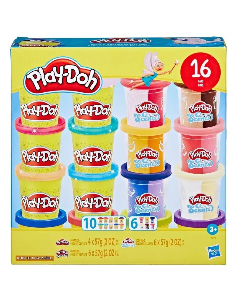 PLAY-DOH HAS F3593 PLAY-DOH SPARKLE AND SCENTS VARIETY PACK (16 CANS)