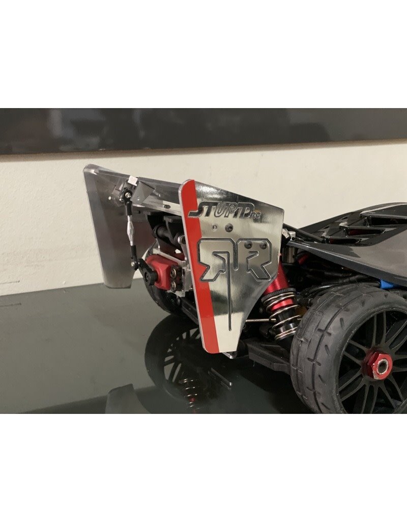 STUPID RC STP1121 TYPHON ACTIVE REAR WING SILVER/ RED