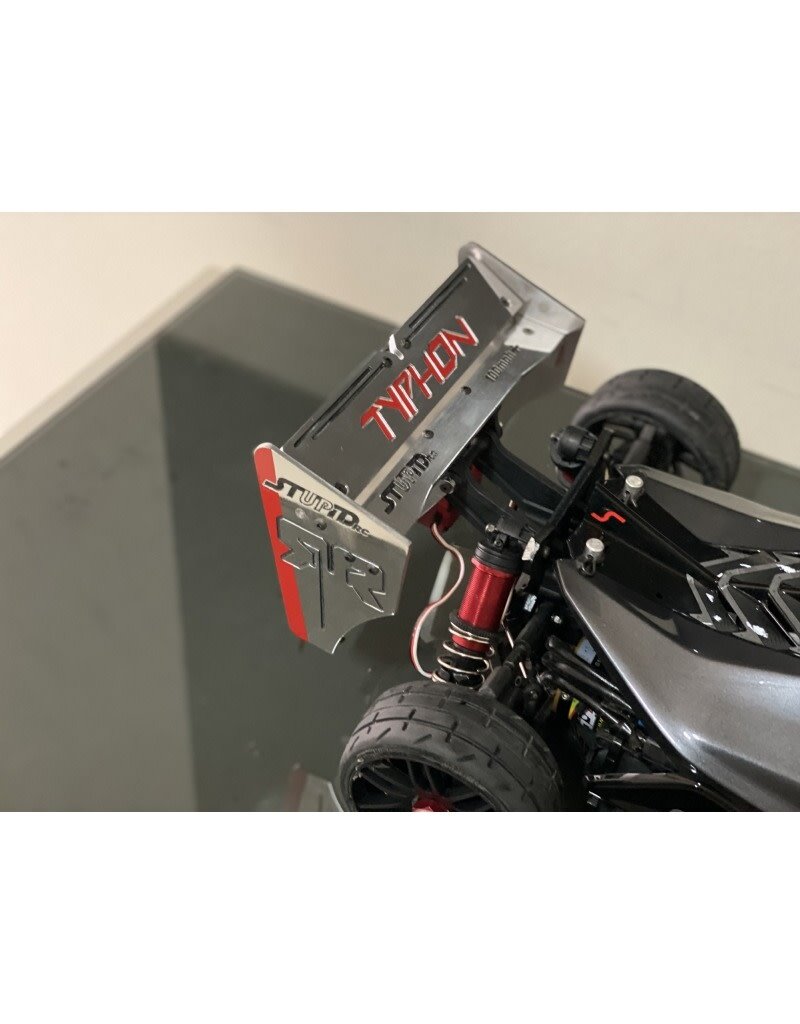 STUPID RC STP1121 TYPHON ACTIVE REAR WING SILVER/ RED
