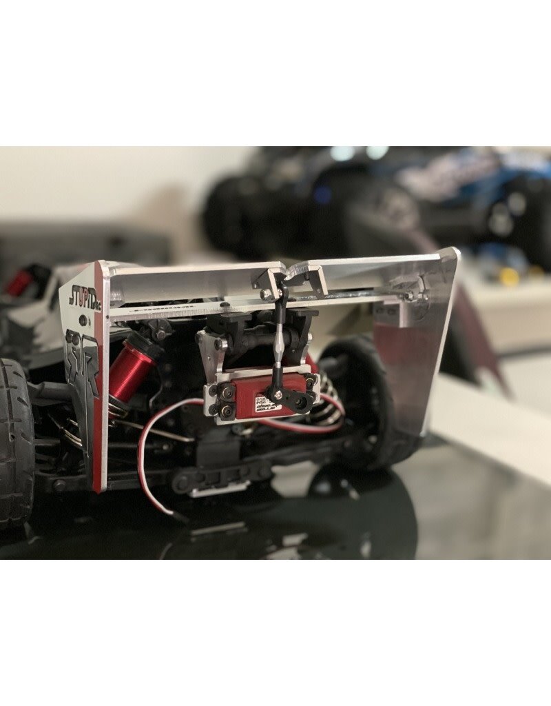 STUPID RC STP1121 TYPHON ACTIVE REAR WING SILVER/ RED