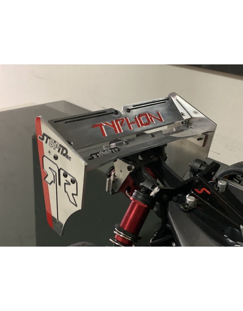 STUPID RC STP1121 TYPHON ACTIVE REAR WING SILVER/ RED