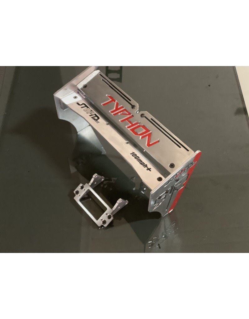 STUPID RC STP1121 TYPHON ACTIVE REAR WING SILVER/ RED