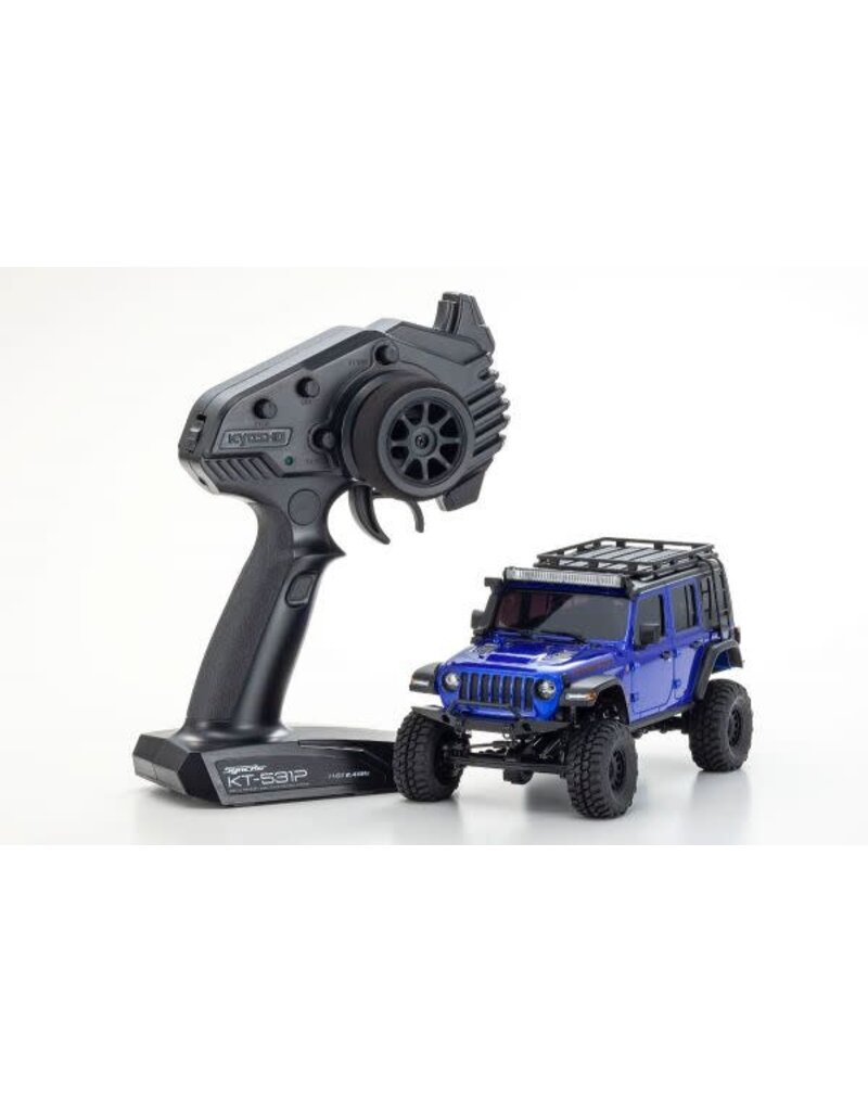 KYOSHO KYO32528MB MINI-Z 4X4 READYSET JEEP WRANGLER UNLIMITED RUBICON: OCEAN BLUE METALLIC