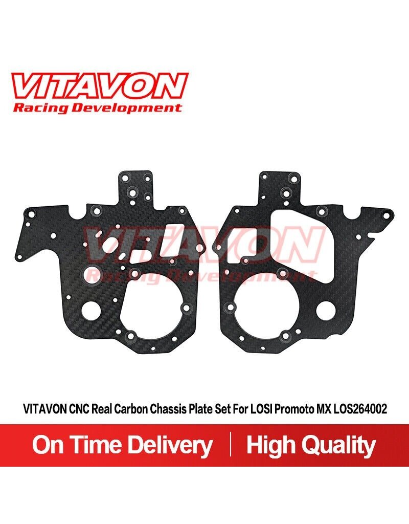 VITAVON VTNPROM057 CARBON FIBER CHASSIS PLATES FOR PROMOTO MX BLACK