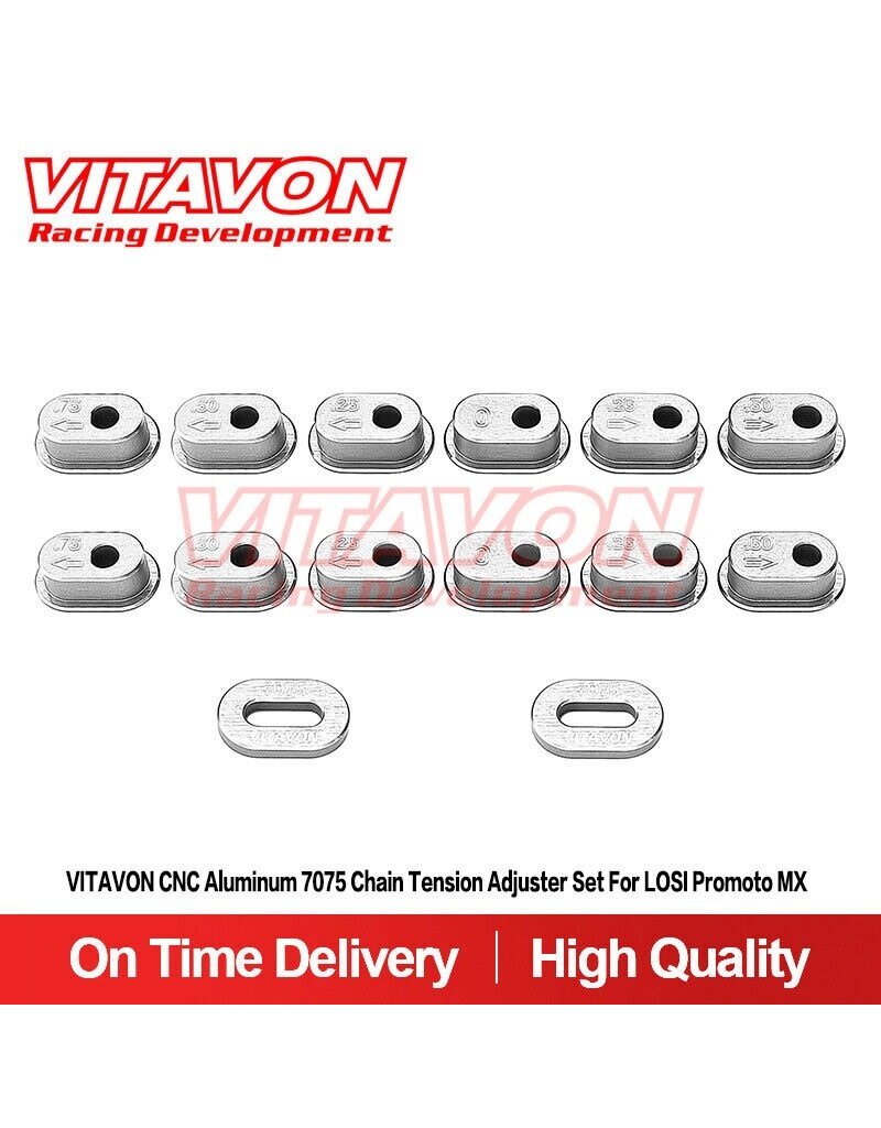 VITAVON VTNPROM044 CHAIN TENSION ADJUSTER SET FOR PROMOTO MX SILVER