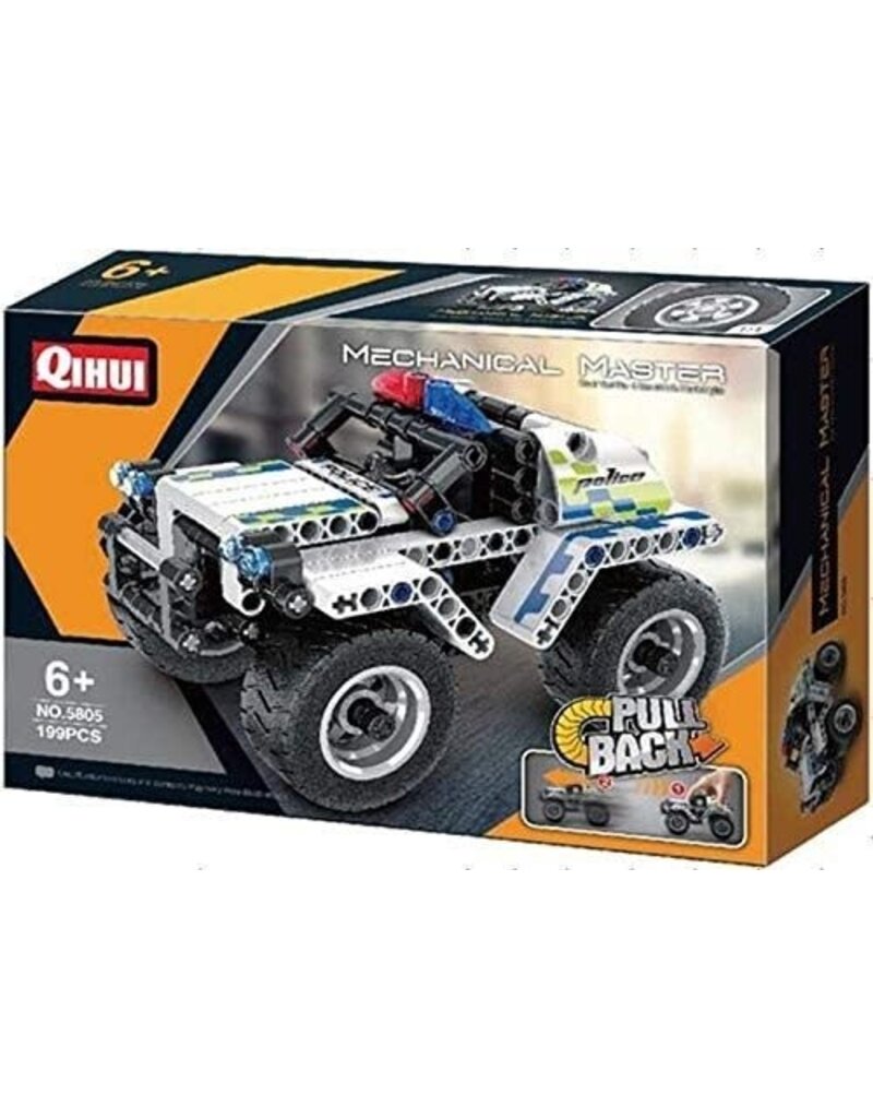 QIHUI QIH05805 TECH BRICKS PULL BACK POLICE CAR 199 PCS