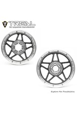 TREAL TRLX003XB1EY5 PROMOTO WHEEL SET FRONT AND REAR ALUMINUM AND CARBON FIBER SILVER