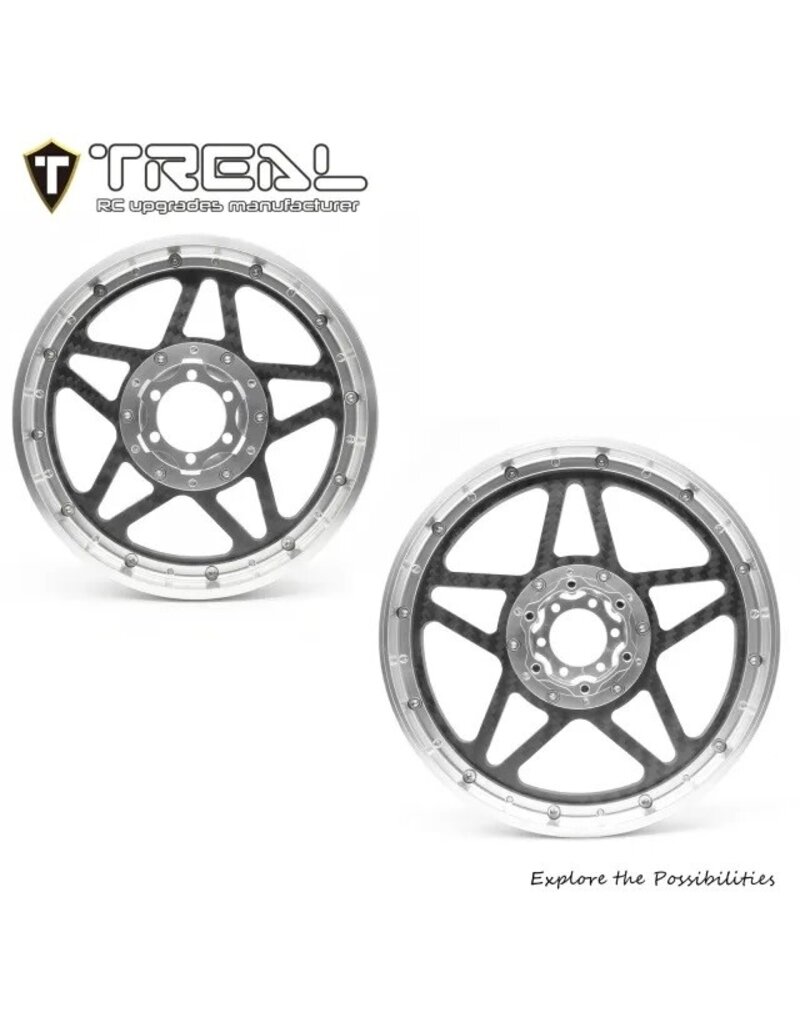 TREAL TRLX003XB1EY5 PROMOTO WHEEL SET FRONT AND REAR ALUMINUM AND CARBON FIBER SILVER