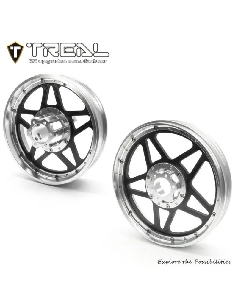TREAL TRLX003XB1EY5 PROMOTO WHEEL SET FRONT AND REAR ALUMINUM AND CARBON FIBER SILVER