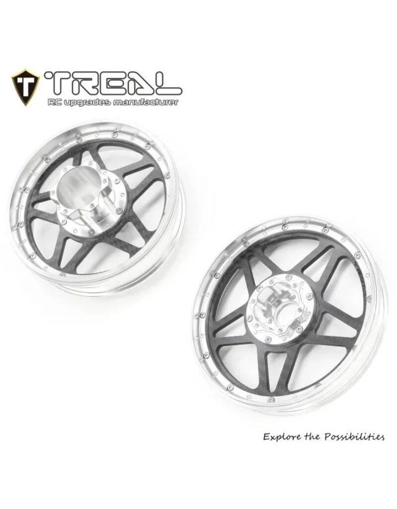 TREAL TRLX003XB1EY5 PROMOTO WHEEL SET FRONT AND REAR ALUMINUM AND CARBON FIBER SILVER