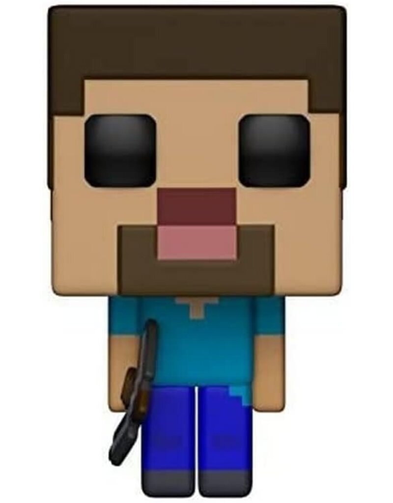 full body 3d render of minecraft steve as a funko pop