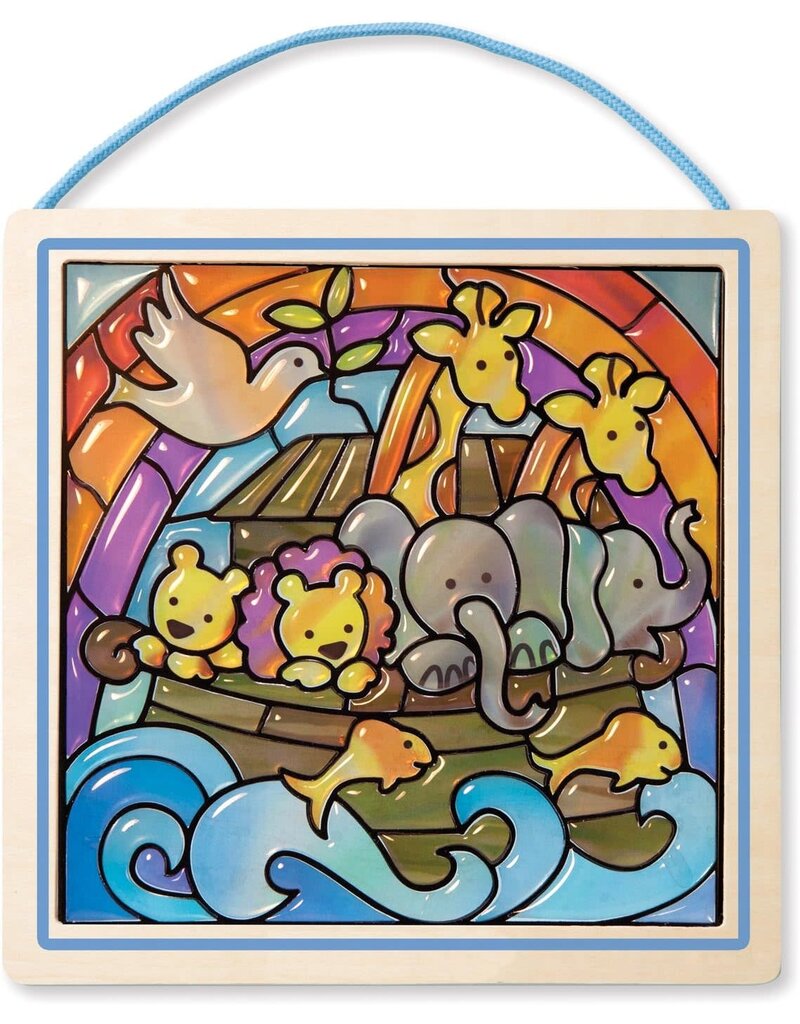 MELISSA & DOUG MD8581 PEEL AND PRESS STAINED GLASS STICKER SET: NOAH'S ARK