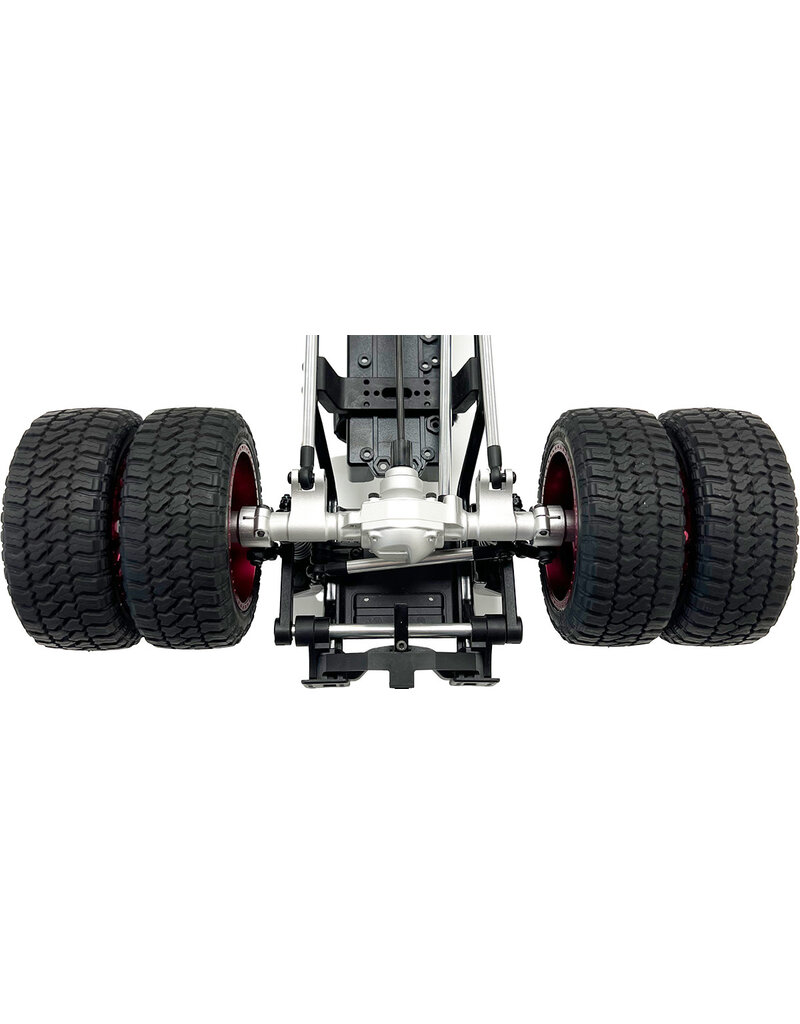 RACERS EDGE RCE1970S SILVER ALUMINUM AXLE HOUSING SET (FRONT & REAR) FOR CEN FORD F-450 TRUCKS
