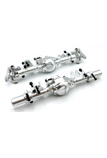 RACERS EDGE RCE1970S SILVER ALUMINUM AXLE HOUSING SET (FRONT & REAR) FOR CEN FORD F-450 TRUCKS