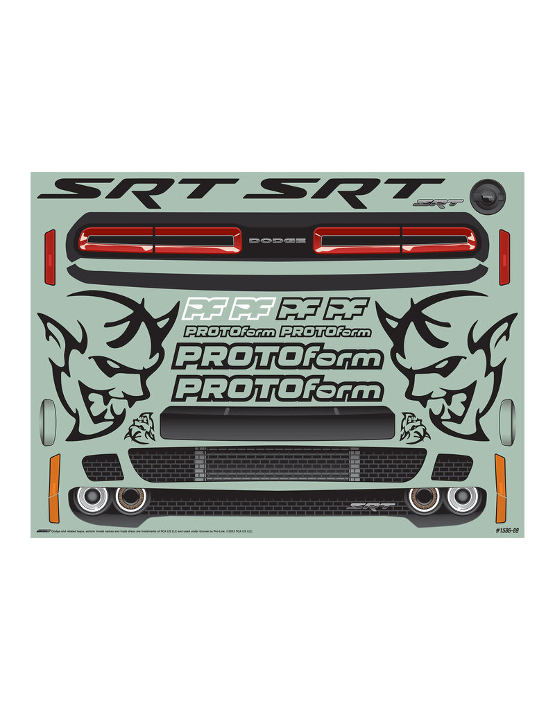 PROTOFORM PRM158600 DODGE CHALLENGER SRT DEMON BODY FOR INFRACTION: CLEAR