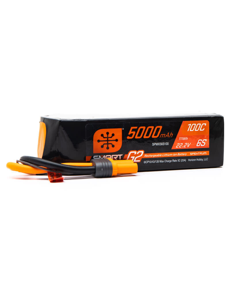 SPEKTRUM SPMX56S100 6S LIPO 22.2V 5000MAH 100C SMART G2 BATTERY: IC5