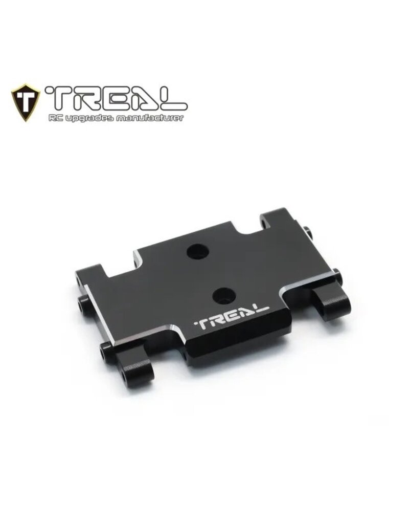 TREAL TRLX003SDFSXL ALUMINUM CENTER SKID PLATE FOR AX24 BLACK