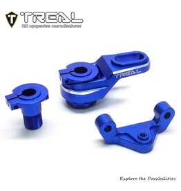 TREAL TRLX003YM4P21 ALUMINUM SERVO HORN 25T/23T SPRING DESIGN FOR PROMOTO BLUE