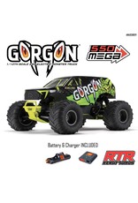ARRMA ARA3230ST1 GORGON 1/10 SCALE 2WD MONSTER TRUCK 550 MEGA RTR: YELLOW/ GREEN