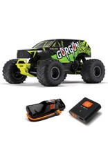 ARRMA ARA3230ST1 GORGON 1/10 SCALE 2WD MONSTER TRUCK 550 MEGA RTR: YELLOW/ GREEN