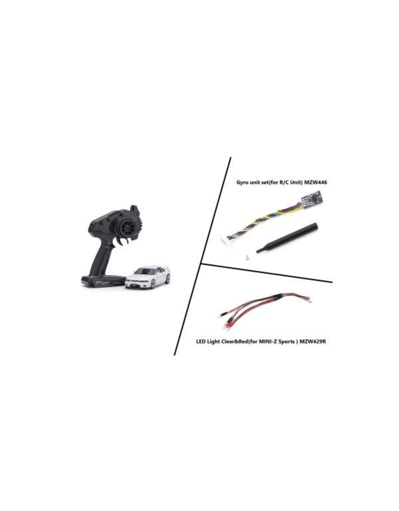 KYOSHO KYO32638WG MINI-Z AWD MA-020 READYSET SKYLINE GT-R V.SPEC R33 WITH LED/GYRO UNIT: WHITE