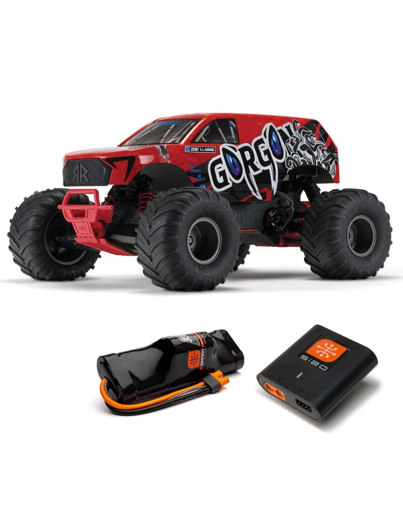 ARRMA ARA3230ST2 GORGON 1/10 SCALE 2WD MONSTER TRUCK 550 MEGA RTR: RED