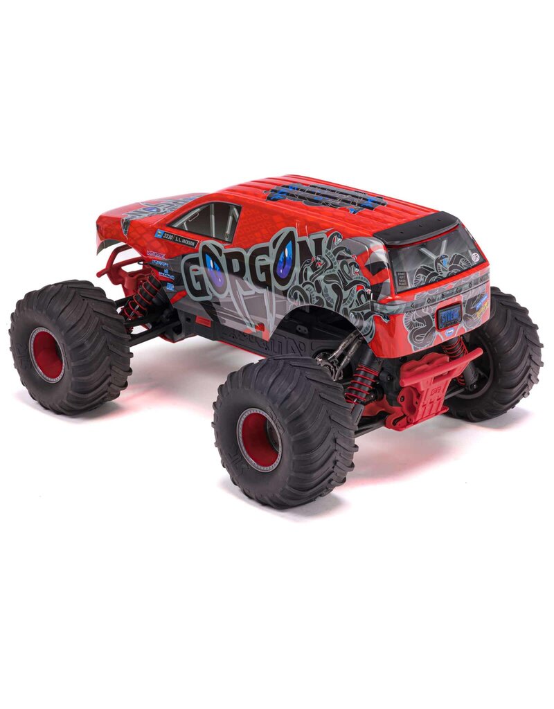 ARRMA ARA3230ST2 GORGON 1/10 SCALE 2WD MONSTER TRUCK 550 MEGA RTR: RED