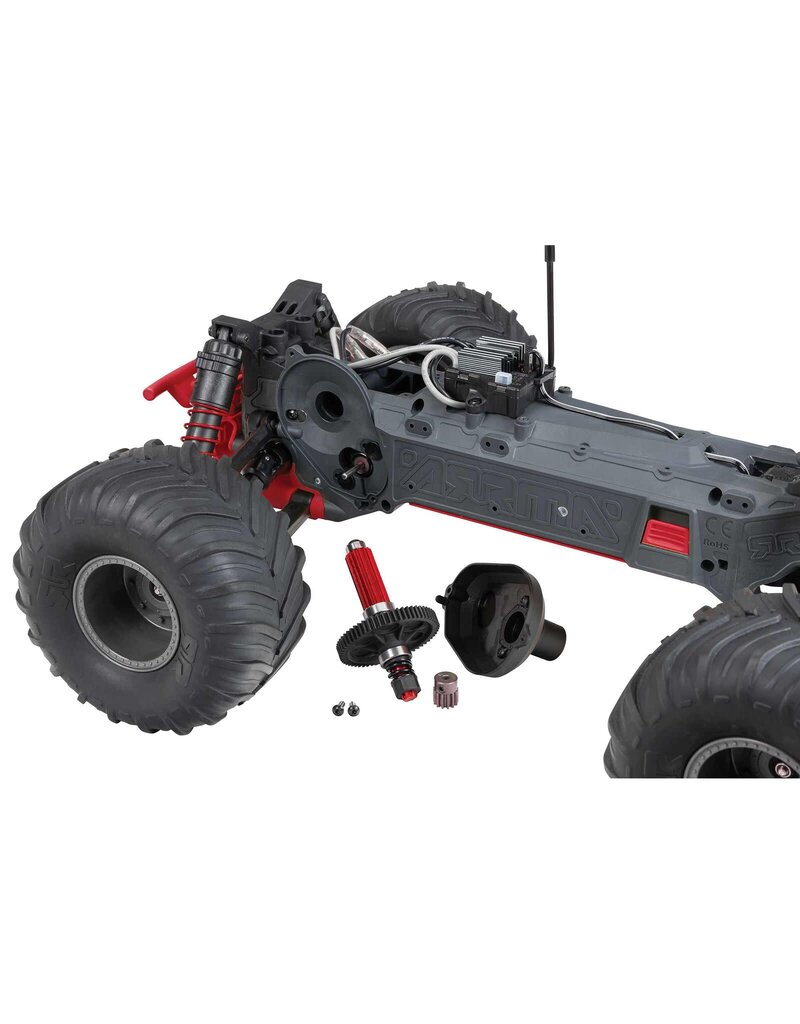 ARRMA ARA3230ST2 GORGON 1/10 SCALE 2WD MONSTER TRUCK 550 MEGA RTR: RED