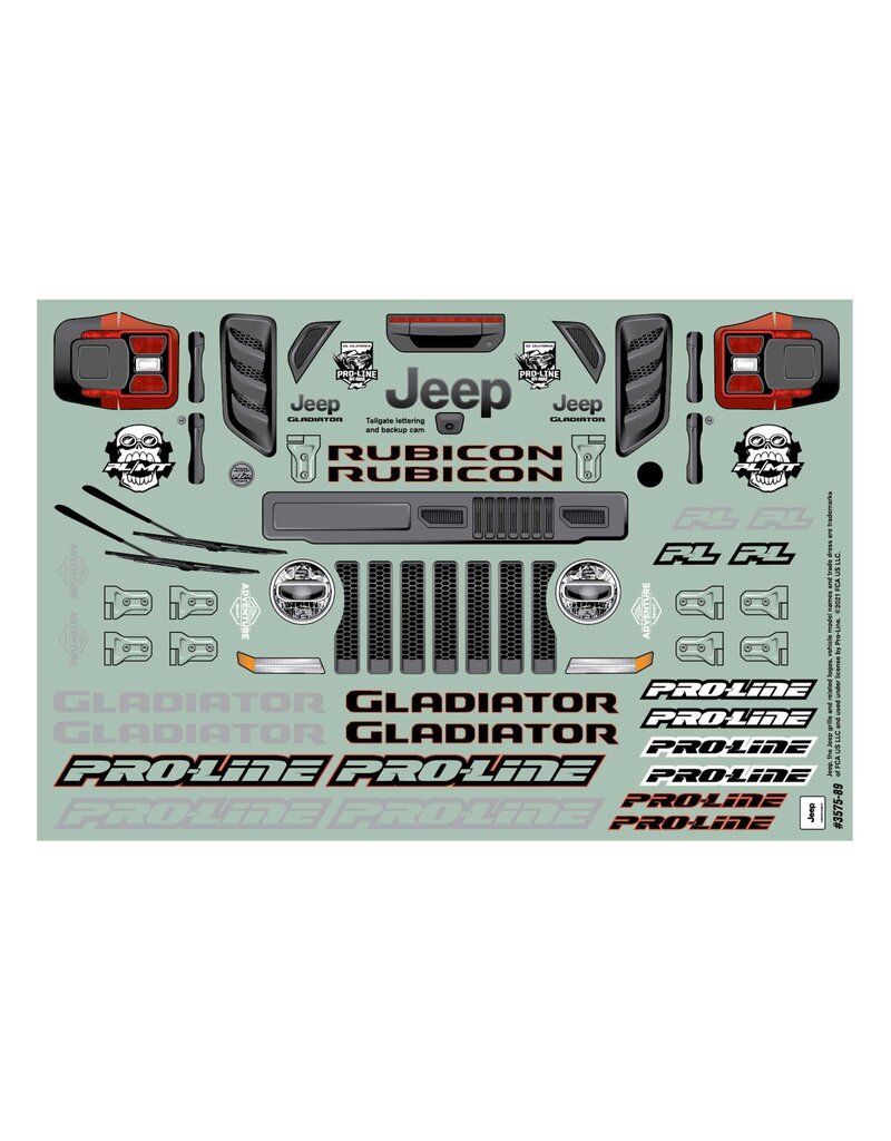 PROLINE RACING PRO357500 JEEP GLADIATOR RUBICON: CLEAR