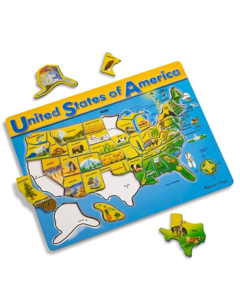 MELISSA & DOUG MD3797 UNITED STATES OF AMERICA WOODEN JIGSAW PUZZLE