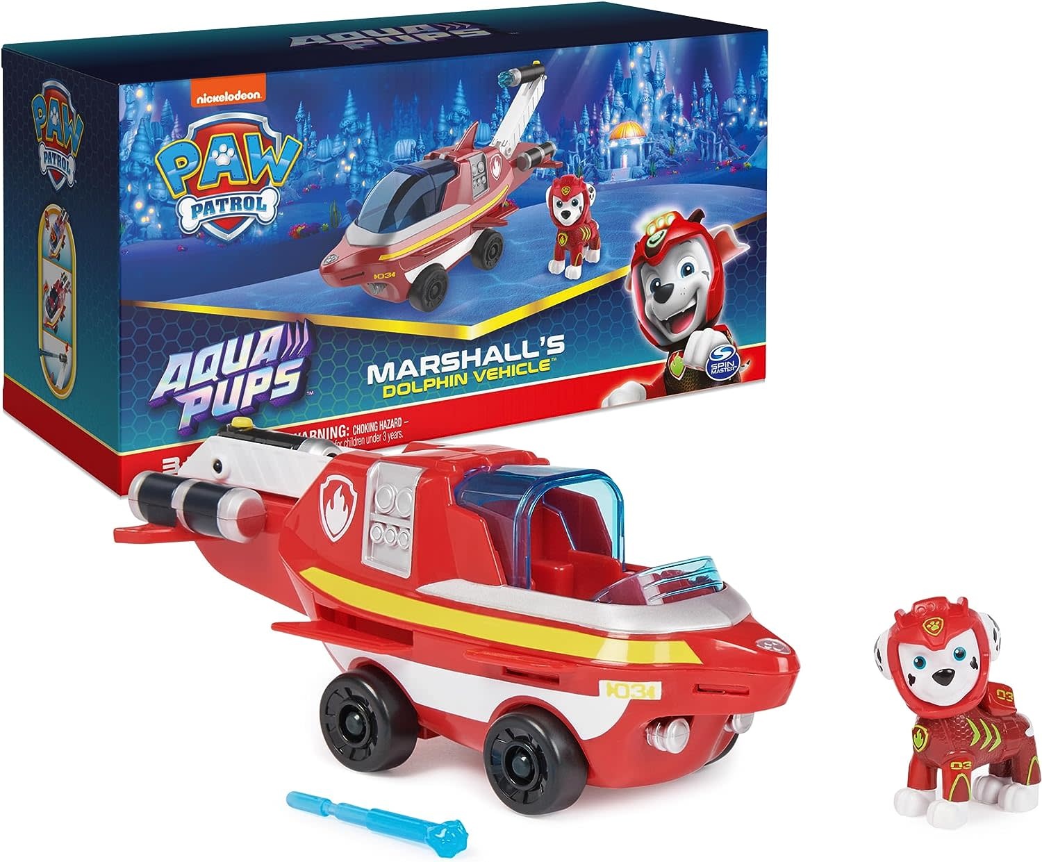 SPNM6066417/20140892 PAW PATROL AQUA PUPS MARSHALL'S DOLPHIN VEHICLE
