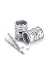 POWER HOBBY PHBSCX24772SILVER 1/24 AXIAL SCX24 ALUMINUM DUALLY WHEELS W/DRIVER SHAFT