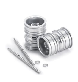 POWER HOBBY PHBSCX24772SILVER 1/24 AXIAL SCX24 ALUMINUM DUALLY WHEELS W/DRIVER SHAFT