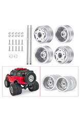 POWER HOBBY PHBSCX24772SILVER 1/24 AXIAL SCX24 ALUMINUM DUALLY WHEELS W/DRIVER SHAFT